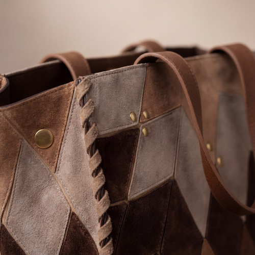 Atlas Brown – Patchwork Tote